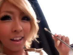 Beautiful blonde Japanese honey loves huge creampies