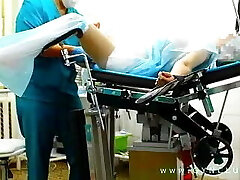 Stiff orgasm on gyno table