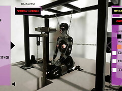 Teen in Hardcore Metal Bondage Facefuck and Mighty Gagged Game