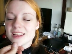 My ginger-haired GF and me paly with a latex inflatable sack