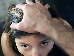She loves this obedient young lady to give my spunk to her face