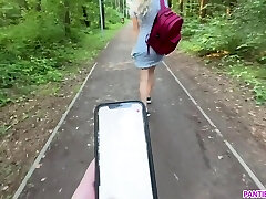 Public Dare - Sister In Law Ambles Around Naked Outdoors In Park And Plays With Remote Control Vibrator In Her Cooch