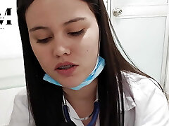 my medic swallows all my cock in her office