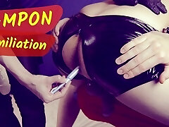 TAMPON in his bum after hard PEGGING... no Jizz this time!!