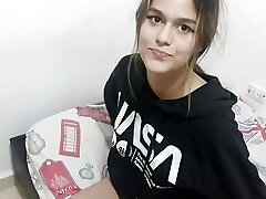 My stepsister feels cold and I warm her up to penetrate her and jizz in her