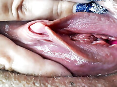 Pussy torture. Rub and Care Close-up