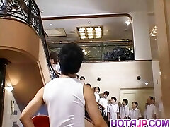 Naughty Chinese teen Azusa Ayano gangbanged in hot bukkake sex