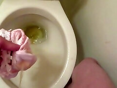 Peeing to pink underpants!