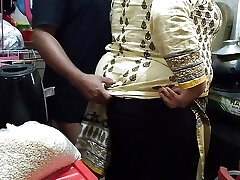 Tamil 55 year old hot mummy in law banged by son in law in kitchen - Cum in the big ass