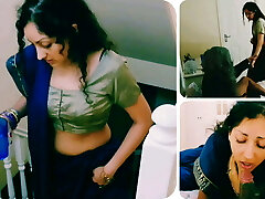 Hindi dirty old man - blowjob cum drink - saree deepthroat cumshot