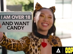 Korean teen over 18 Kimmy Kimm goes wild on huge chisel of Charles Dera
