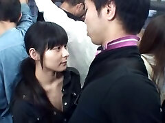 Naughty Teen AV Gal On The Bus Milks Her Beau Until He Cums