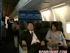 Blonde buxom stewardwss fuck with passenger
