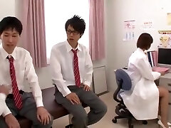 Nozomi Aso is a filthy school nurse who loves cum