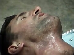 Innocent yet horny gay double fucked in dirty stock guest room