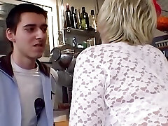 An elderly German granny gets her tight holes smashed