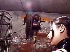 Chinese Mistresses torments slave friends in dungeon in same time