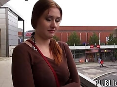 Breasty Eurobabe nailed by pervert boy for a lump of currency