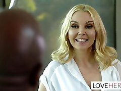 Aaliyah Love Interracial Footjob Conversation With New Boss