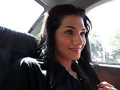 Picking up a horny ts slut Camila Ramirez in the cab