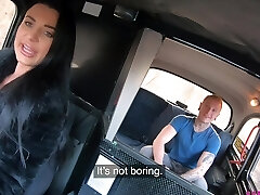 Amazing fucking in back of the taxi with big-titted babe Ania Kinski