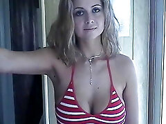 My cousin Alexia a blonde with big congenital tits and a shaved pussy did a porn audition