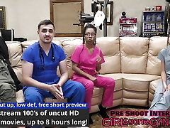 Nurse Channy Crossfire Unwrap Searches Nurse Aria Nicole, Aria's Guilty Until Proven Harmless At GirlsGoneGynoCom!