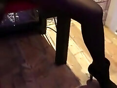 me and my young mistress in a live activity, she in pantyhose layers