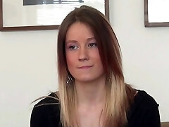 A pretty hungarian girl with taut fit bod does a casting