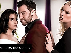 MODERN-DAY SINS - Cheating Husband Pummels Sneaky Mistress In Secret While Wife Waits In Other Room