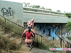Dirty couple fucking Ten feet from highway