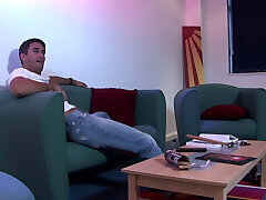 Army nymph is so excited having two cocks at the same time