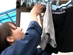 Asian and brunette lick beavers and fuck outdoors