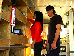 Fake tittied mature brunette gives her head and rails a spear in the van