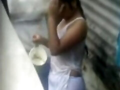 Desi girl braless bathing hot hidden video Desi girl braless bathing hot hidden video