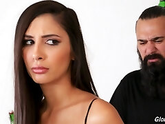 Sex adventures of wondrous white babe Gianna Dior in the public rest room