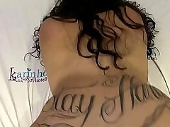 step Brother rubs his bareback cock in his fuckbox, enjoys the naughty and she wears her underpants full of jism