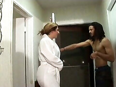 Black dude loves to bend over this xxl white slut and plow her wet cunt