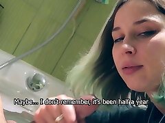 Stepsister did not let her stepbrother take a bath.