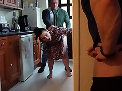 Big Booty Wife Gets Creampied By Lover as Cuckold Husband Witnesses and Jerks Off