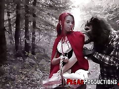 The red riding hood Brind Love gets porked by woodcutter outdoors