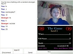 Cute brunette girl plays a bang-out game on omegle