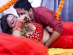 Hot indian desi Freshly Married Bhabhi first-ever suhagrat night in clear hindi audio