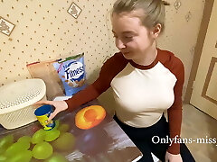 she gargled me right in the kitchen