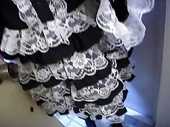 Sexy Japanese maid got her face decorated with cum