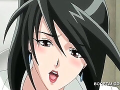 Bossy hentai hoe nailing her slurping cunt in public