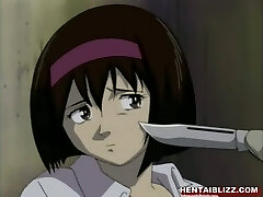 Lovely hentai gets fingered and vulva fucked by bandit in the