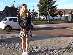 Blond teen Juliette with small funbags has hardcore anal sex
