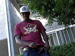 Big Black Cock BJ by outdoor pool