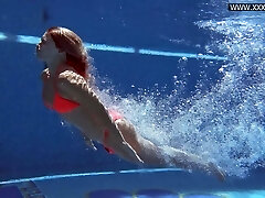 Mary Kalisy sexy brown-haired milf in red lingerie